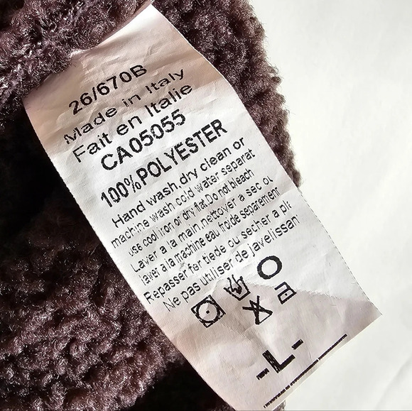 Astrid Size L faux suede relaxed fit crop jacket zip up brown sherpa - Picture 9 of 9